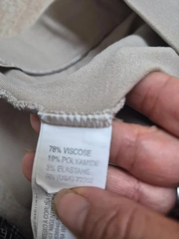 Zara Leggings Bege Efeito Couture L – photo 10
